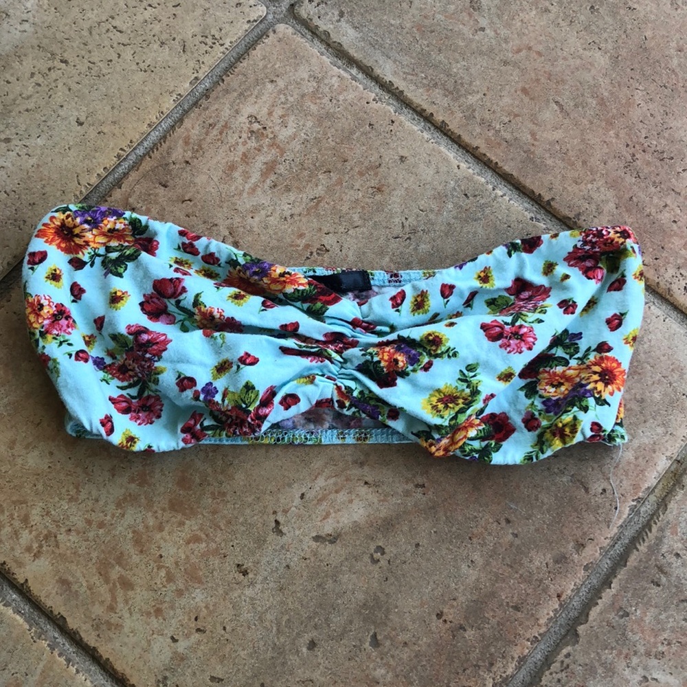 Floral Bandeau Bralette blue